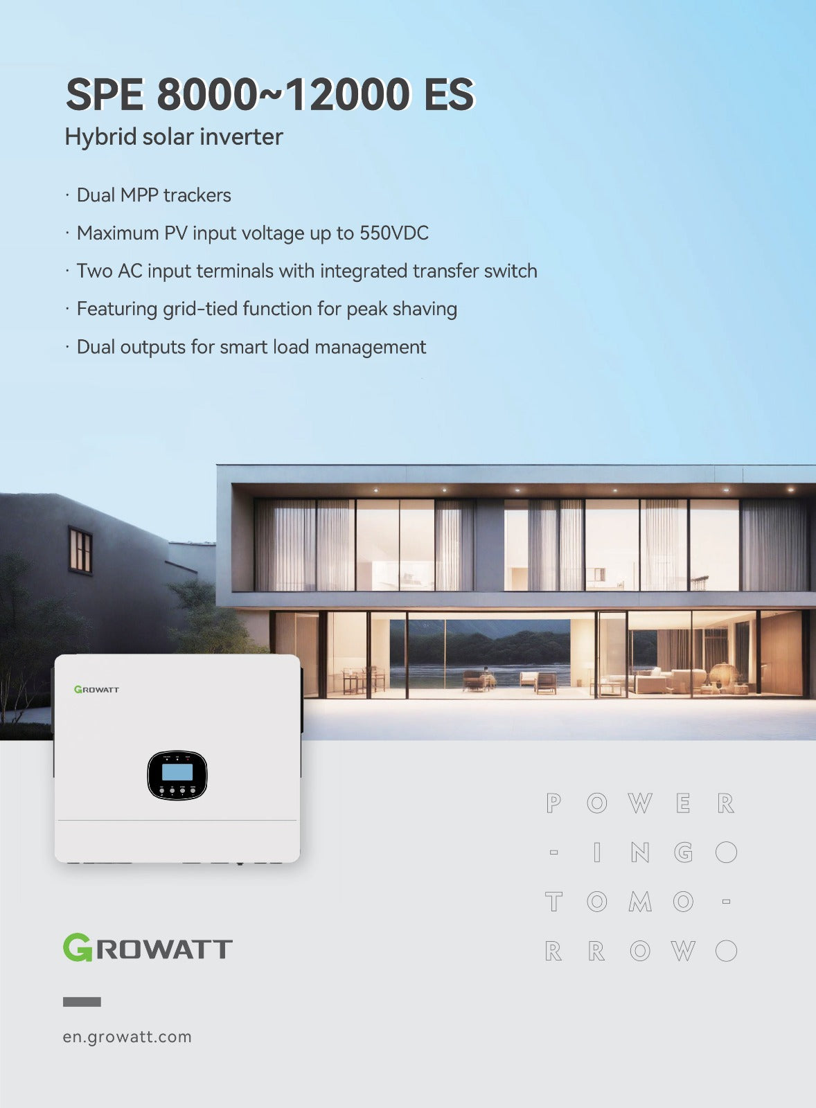 Growatt 12KW Off-Grid Hybrid Solar Inverter 48V SPE12000ES