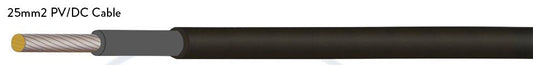 Solar DC Cable 25mm2 Black Double Insulated