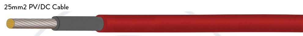 Solar DC Cable 25mm2 Red Double Insulated