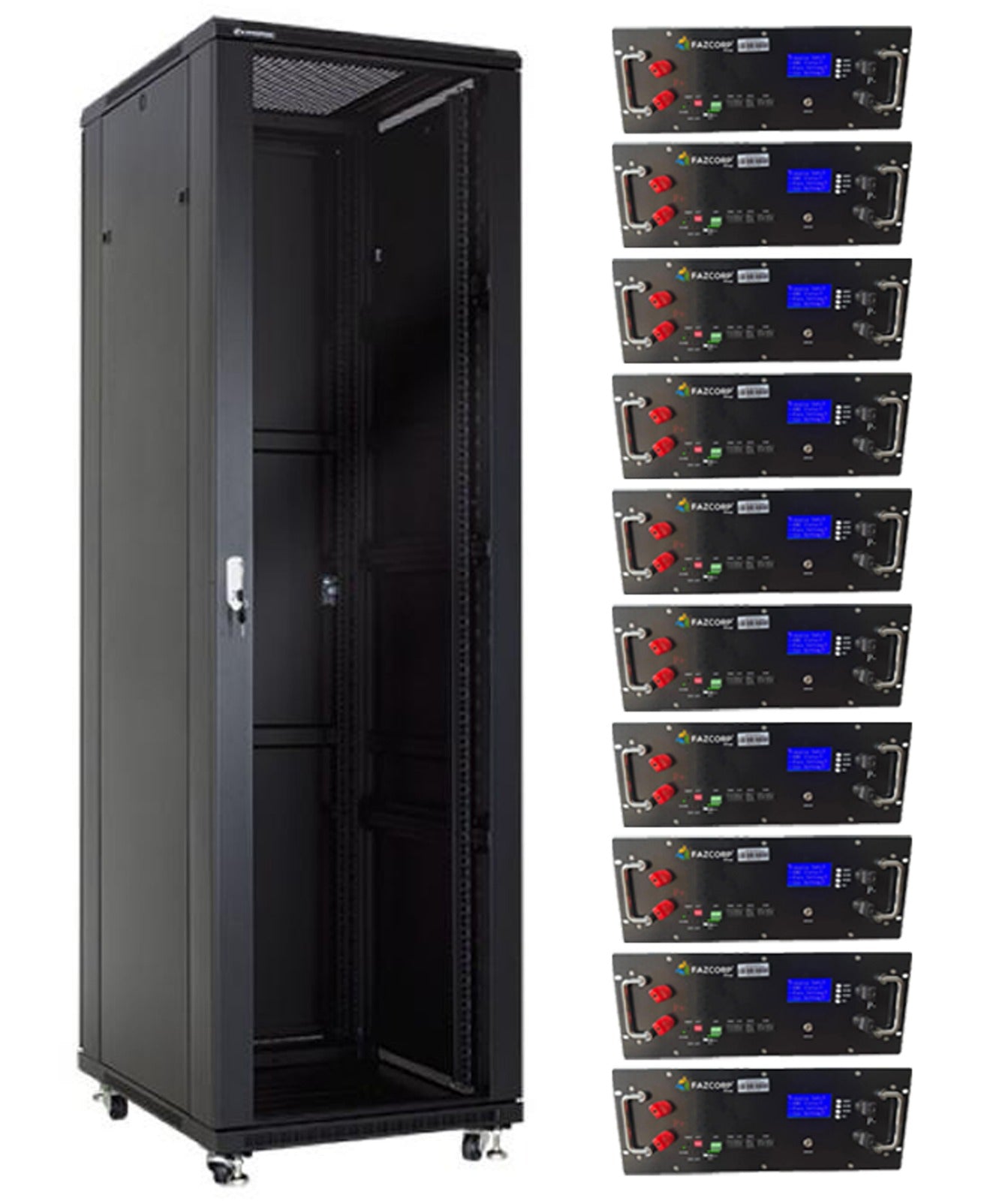 10 LFP Batteries + Cabinet Combo