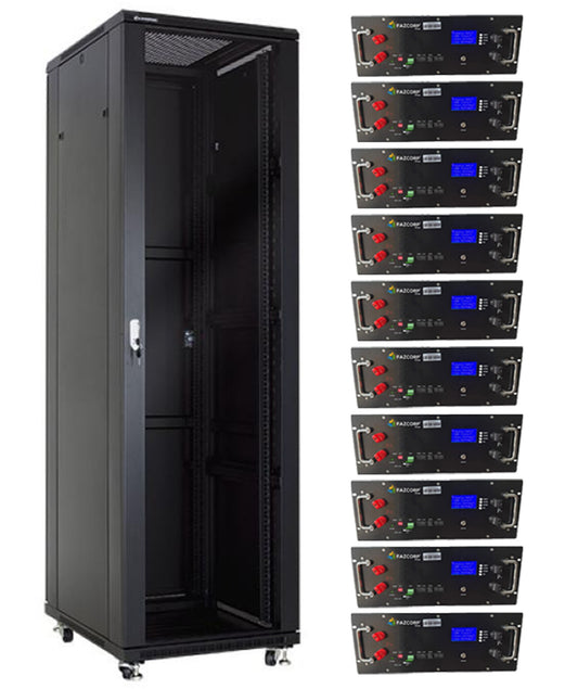 10 LFP Batteries + Cabinet Combo