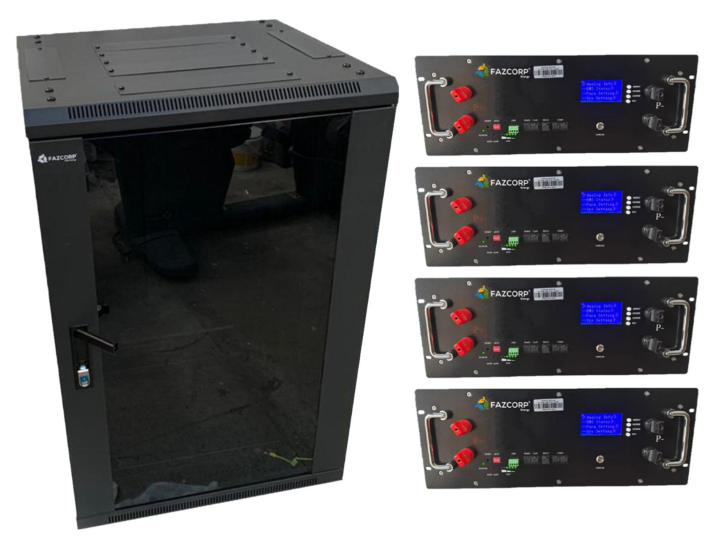 4 LFP Batteries + Cabinet Combo