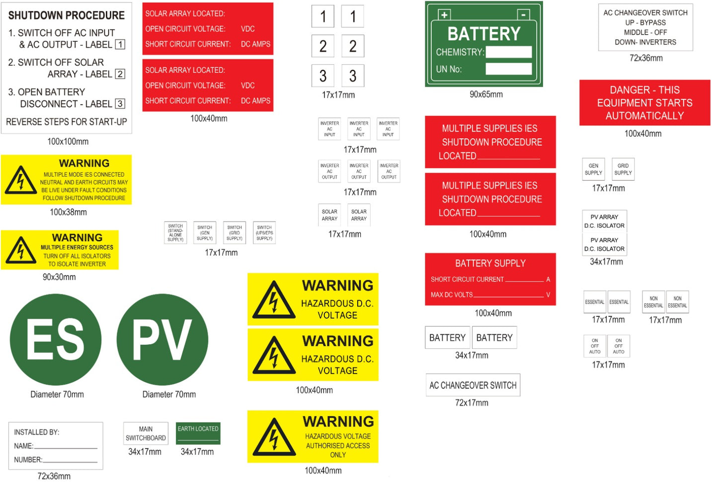 Off-Grid Label Kit