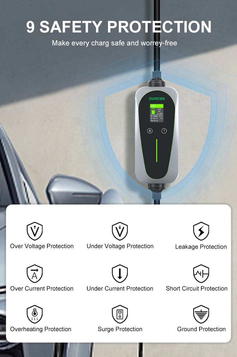 Portable EV Charger Type2 230V 6A/8A/10A