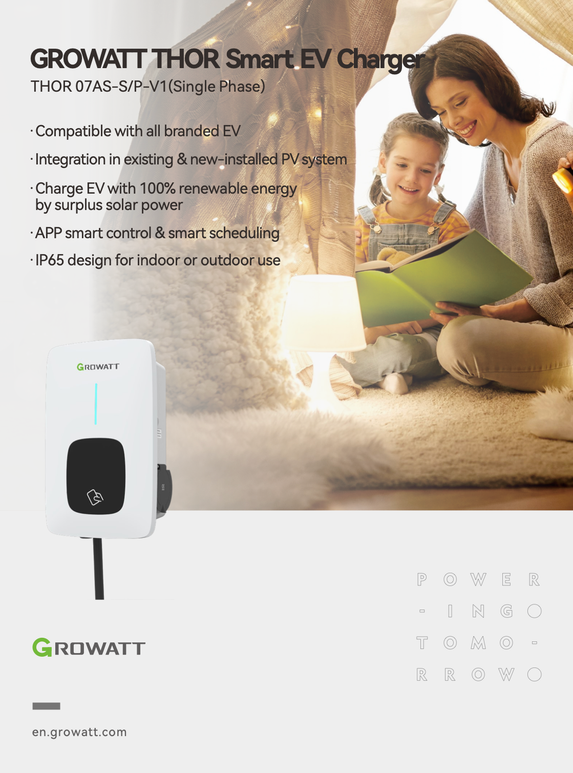 Growatt 7kW Type 2 EV Charger THOR07AS-P-V1
