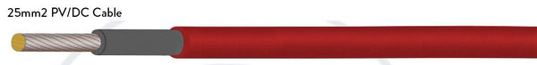 Solar Cable 25mm2 Red Double Insulated
